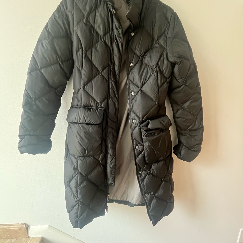 Black Quilted Long Coat - The North Face